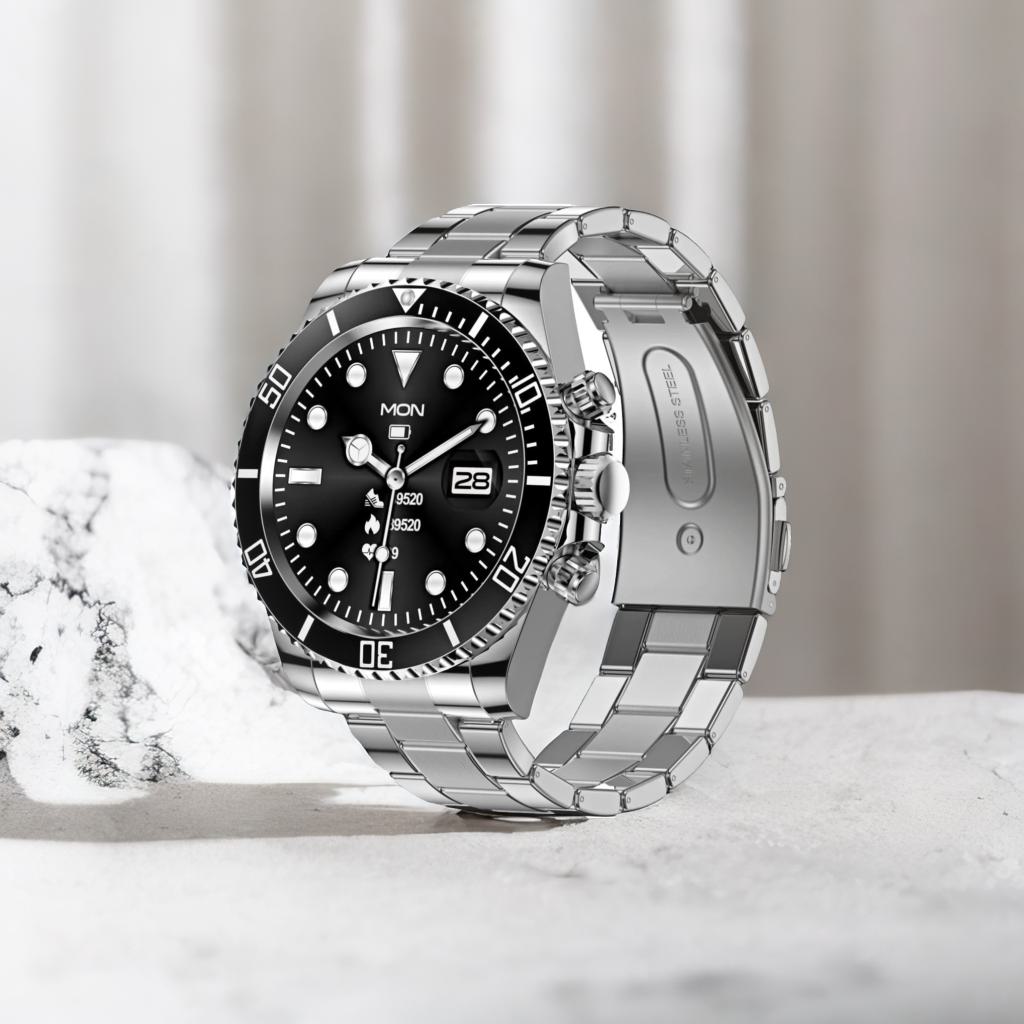 LuxTech™ Royal Steel Smartwatch - The luxury look of a premium watch, powered by smart technology.