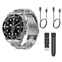 LuxTech™ Royal Steel – Premium Smartwatch – Complete Bundle (2 Straps + 2 Chargers) -Black | Limited Offer